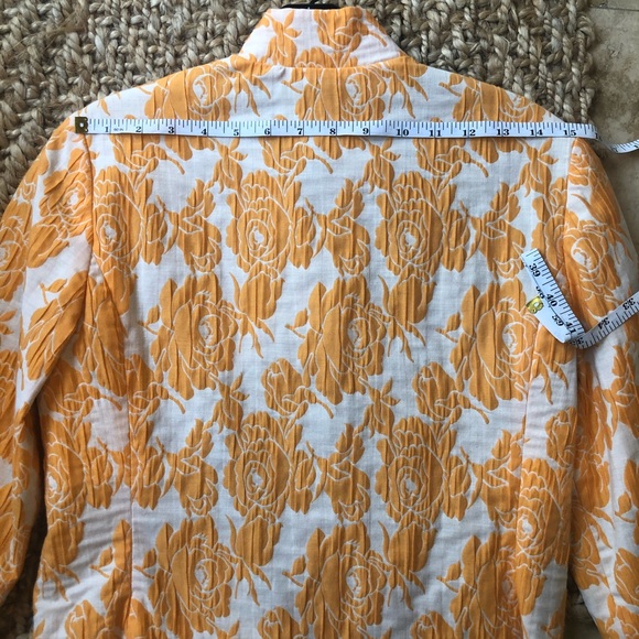 WALTER short blazer pale orange and cream print 6